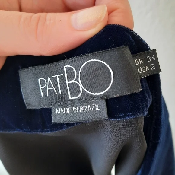 Patbo Blue Velvet Ruffle Mini Skirt 2 - Picture 4 of 5